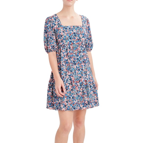 BCBG Dresses & Skirts - BCBG Paris babydoll Floral Blue and Pink Women's tie back dress